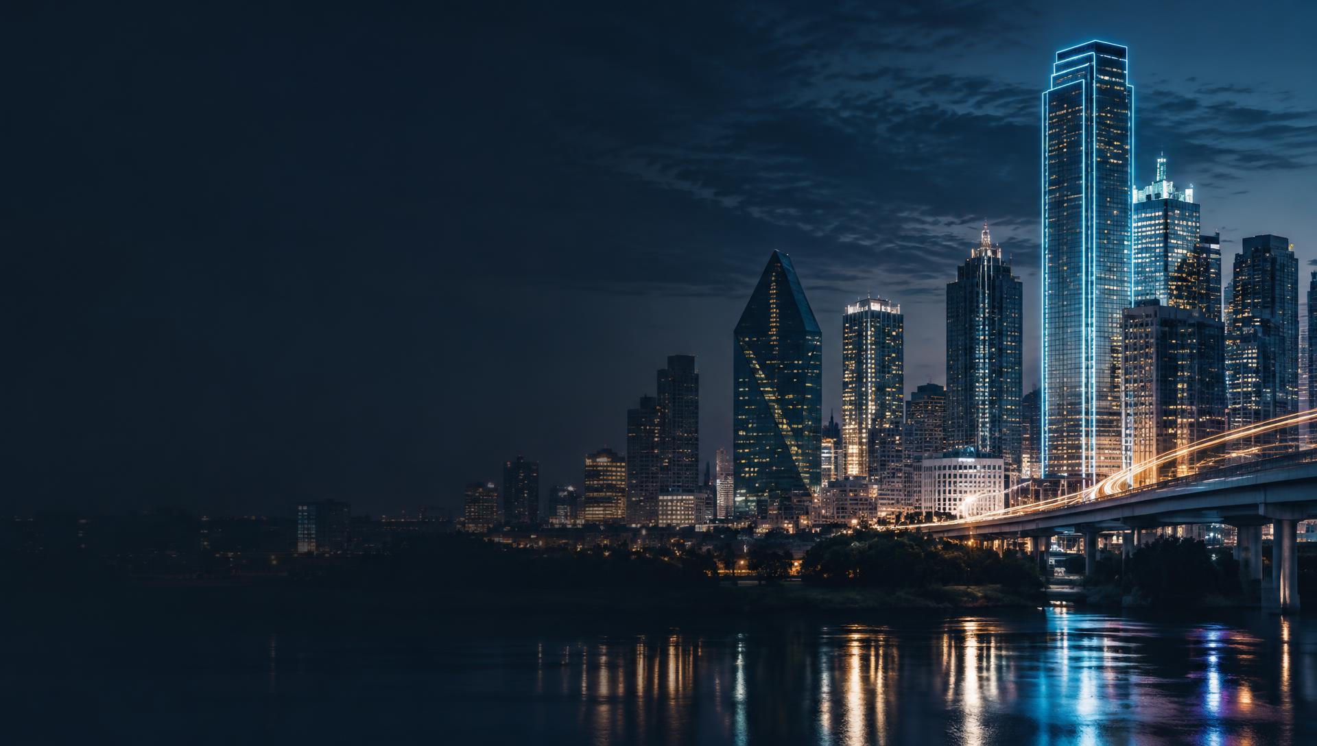 Dallas skyline at night