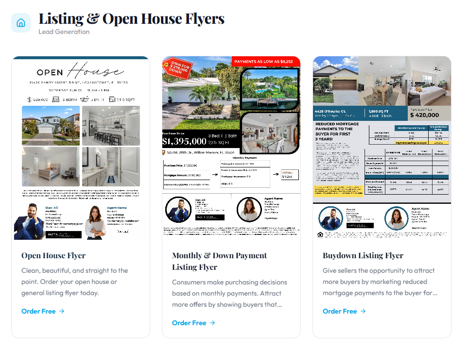 Co-branded realtor marketing flyer and tool sample 1